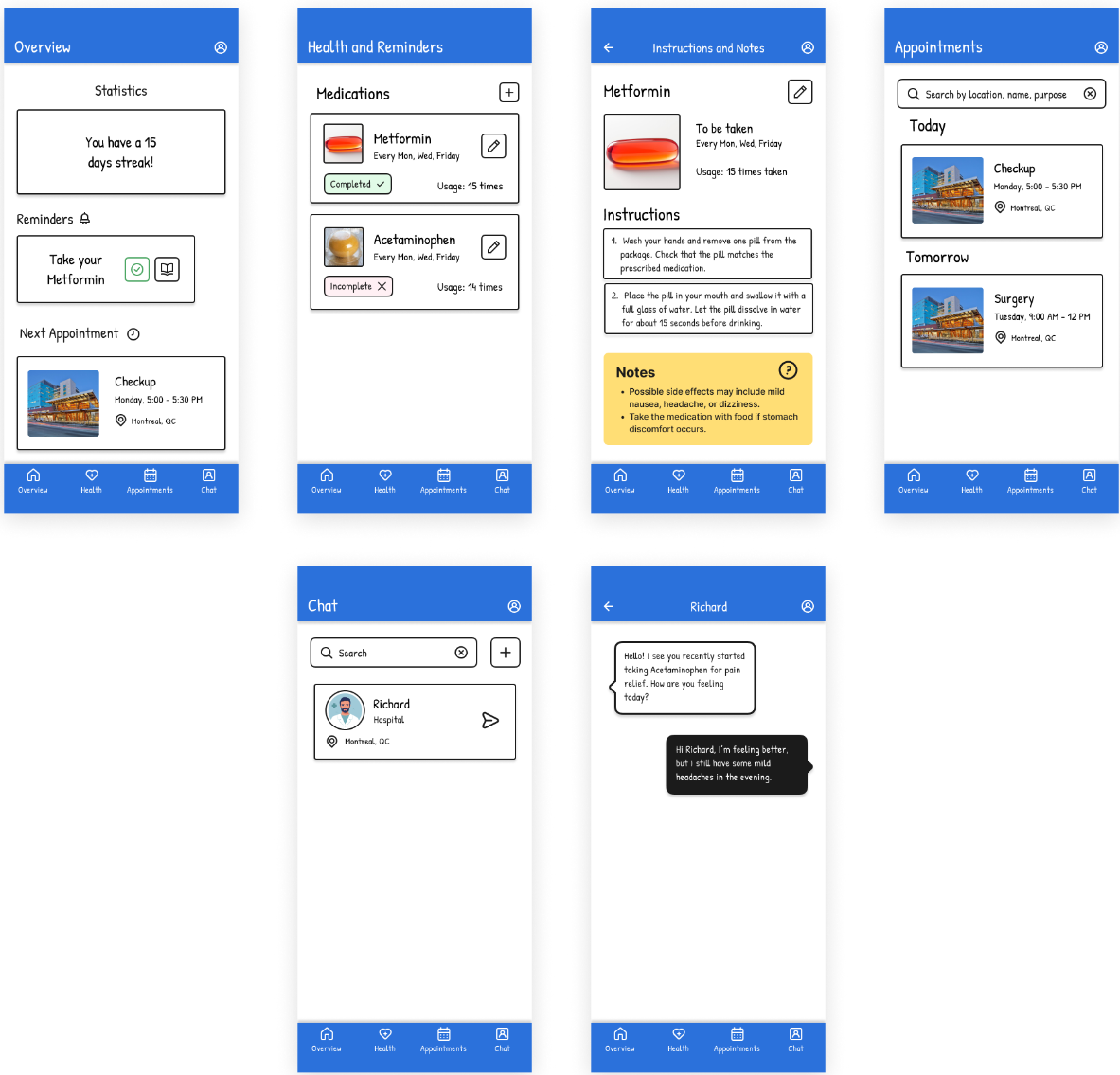 Prototype – Main Screens